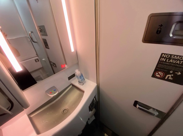 デルタ航空プレミアムセレクトのトイレ
